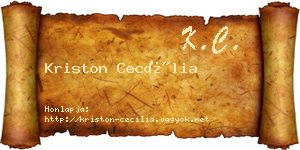 Kriston Cecília névjegykártya